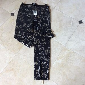 Joseph Ribkoff Pant Black Gold Slim Fit NWT